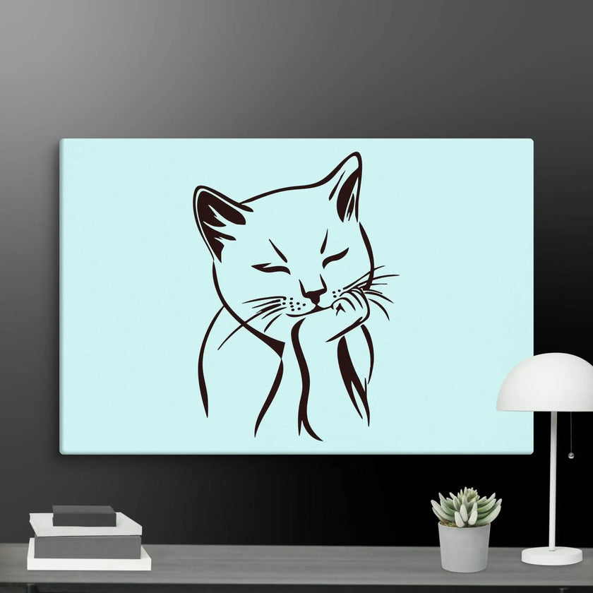 Sleeping Cat Wall Art Canvas - STYLISHOUR