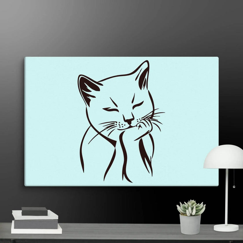 Sleeping Cat Wall Art Canvas - STYLISHOUR