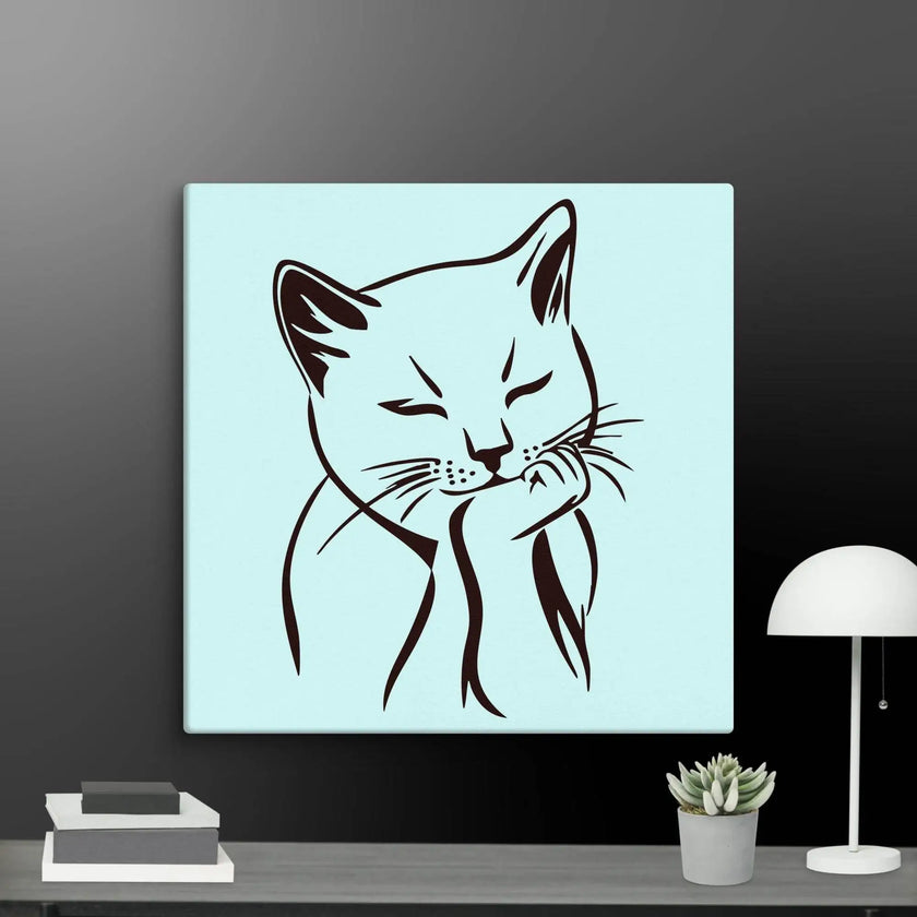 Sleeping Cat Wall Art Canvas - STYLISHOUR