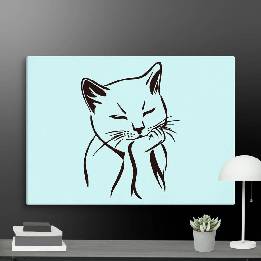 Sleeping Cat Wall Art Canvas - STYLISHOUR