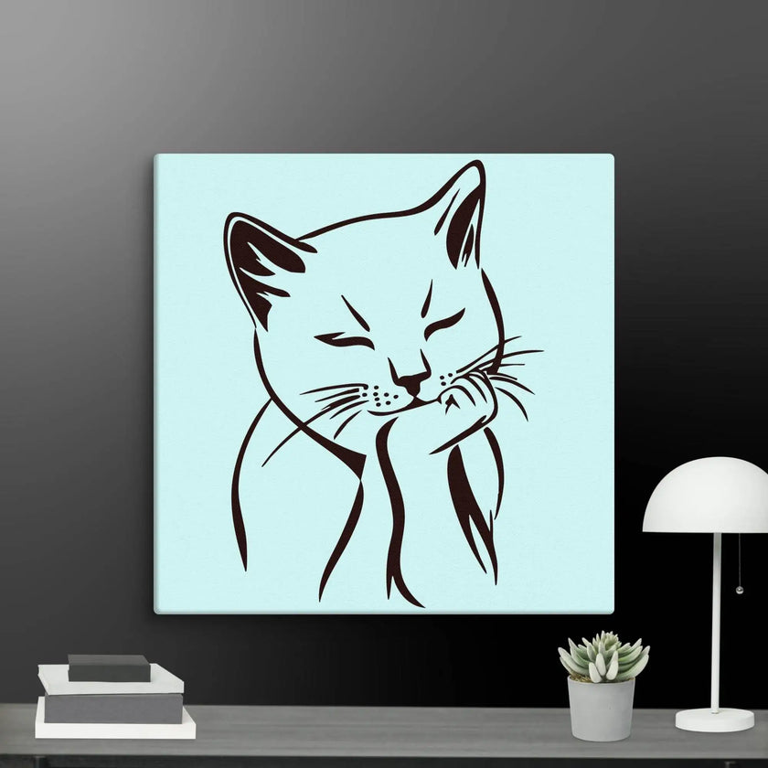 Sleeping Cat Wall Art Canvas - STYLISHOUR