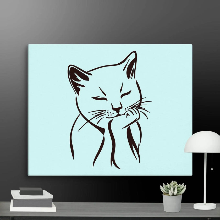 Sleeping Cat Wall Art Canvas - STYLISHOUR