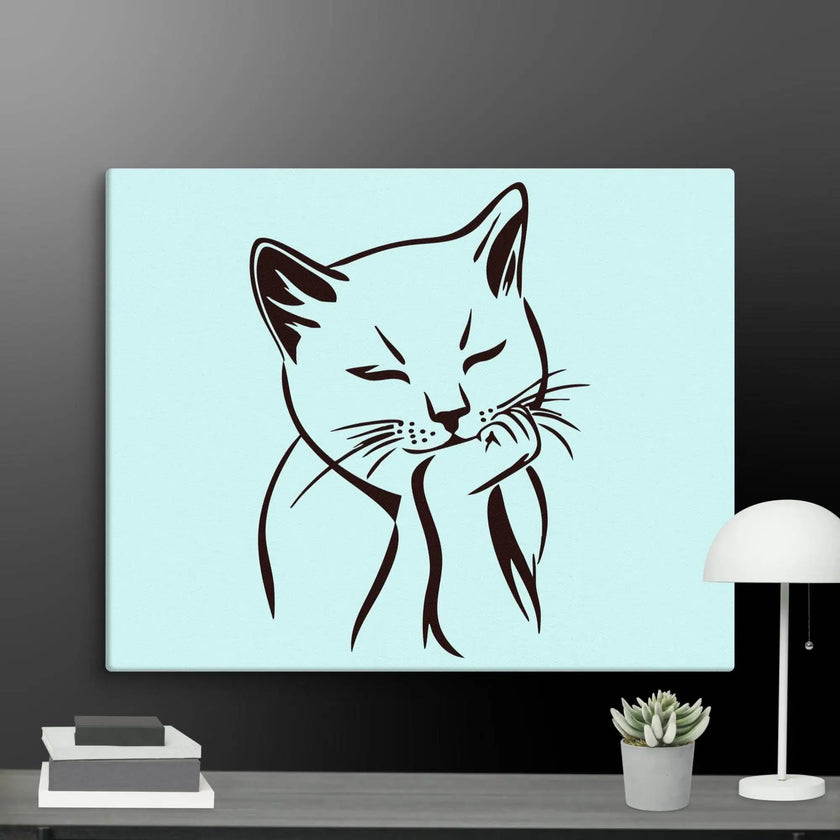 Sleeping Cat Wall Art Canvas - STYLISHOUR