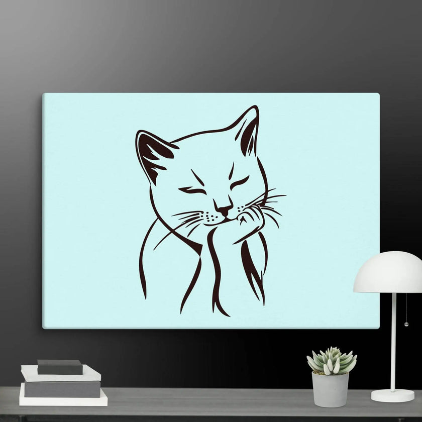 Sleeping Cat Wall Art Canvas - STYLISHOUR