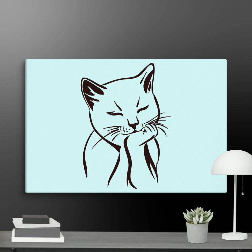 Sleeping Cat Wall Art Canvas - STYLISHOUR