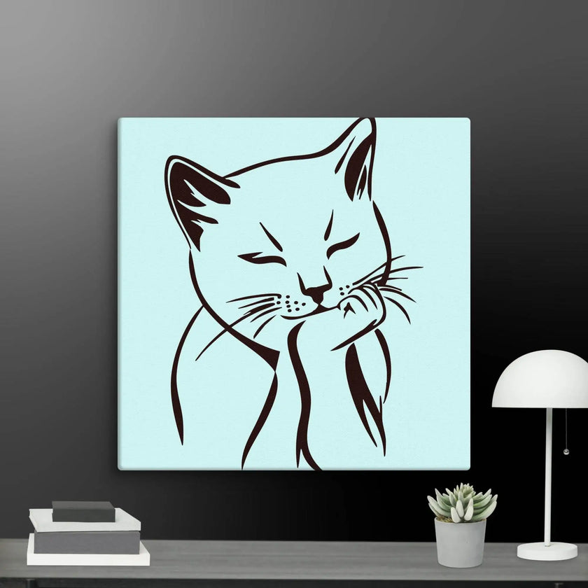 Sleeping Cat Wall Art Canvas - STYLISHOUR