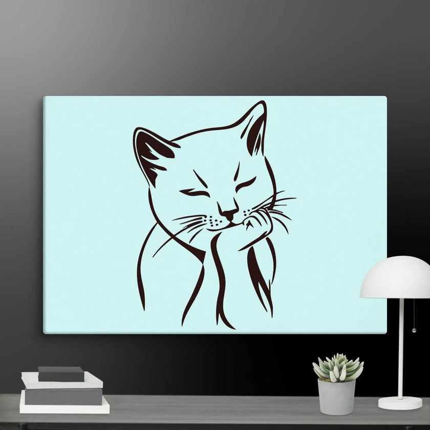 Sleeping Cat Wall Art Canvas - STYLISHOUR