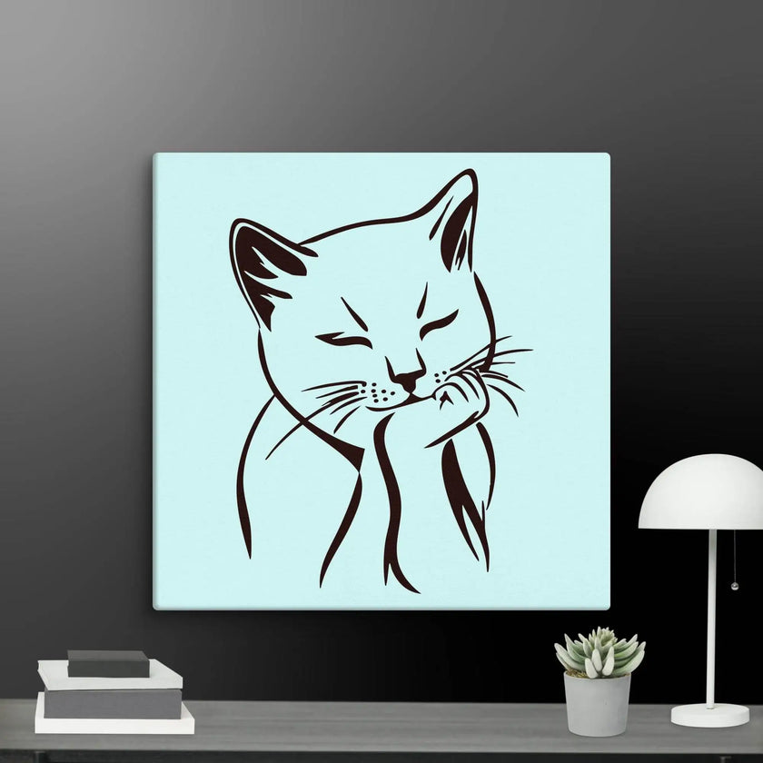Sleeping Cat Wall Art Canvas - STYLISHOUR