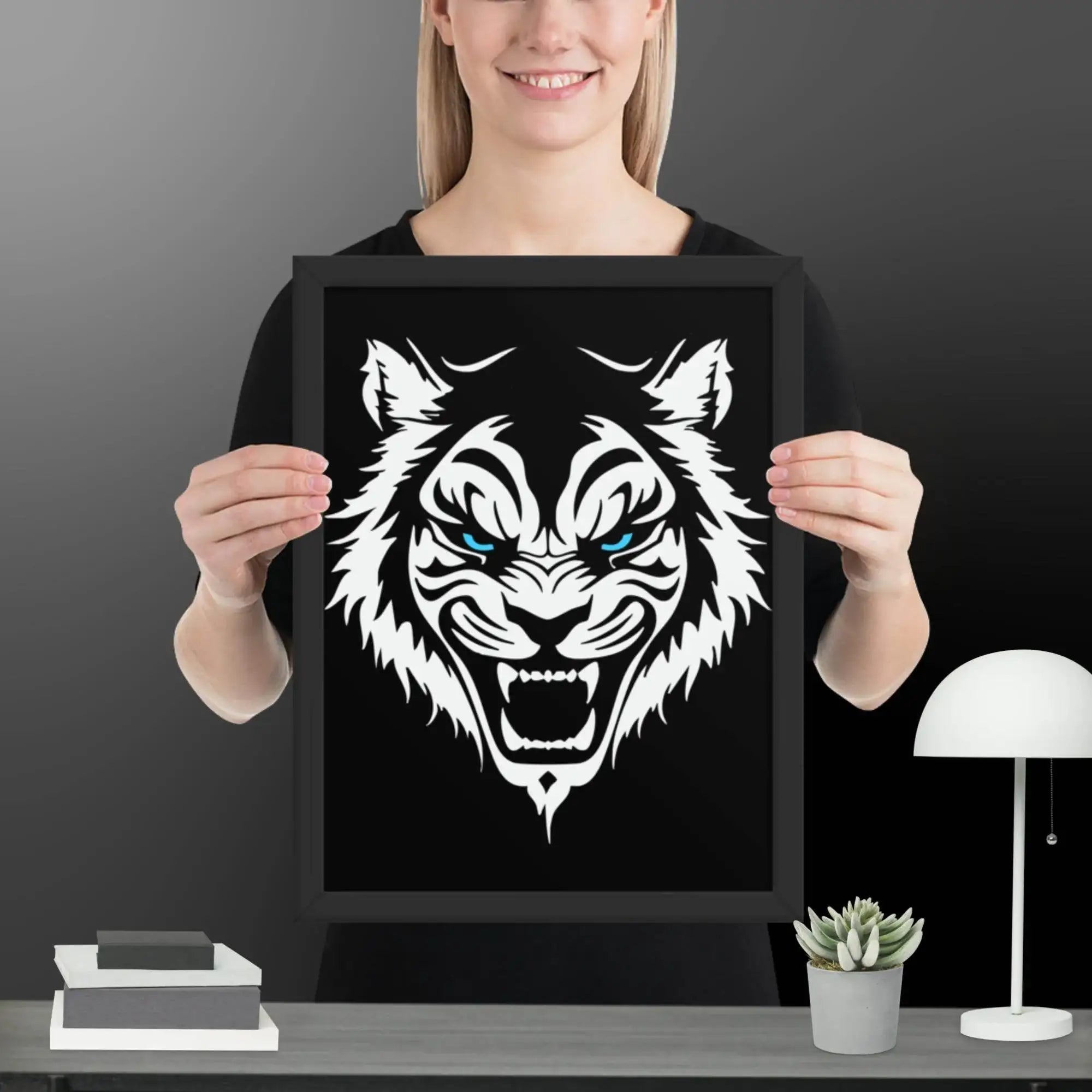 Fearless Roaring Tiger Wall Art Framed poster - STYLISHOUR