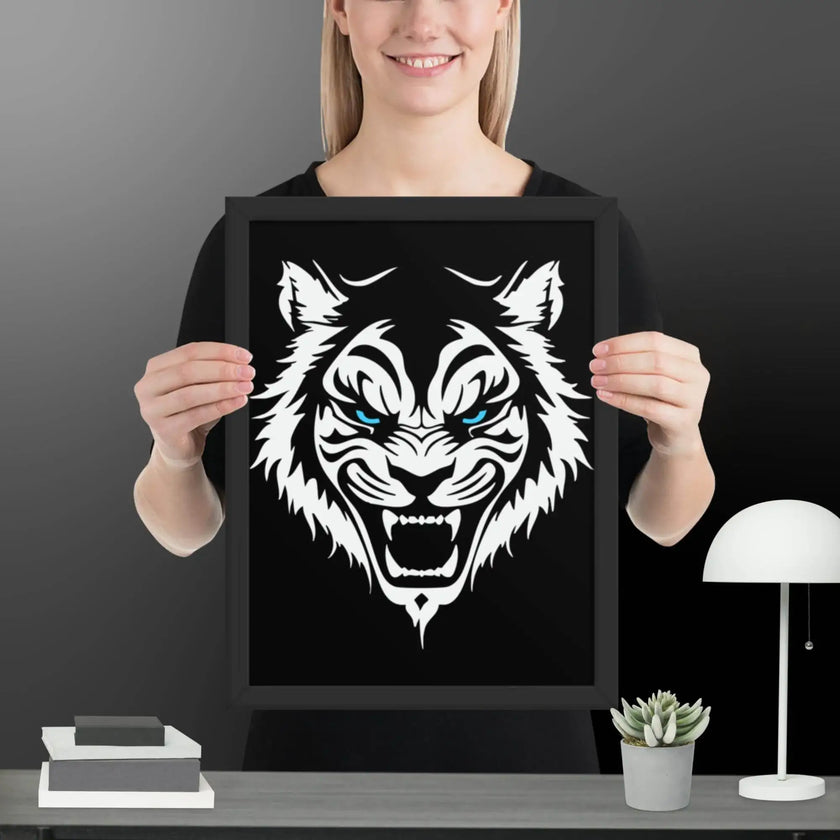 Fearless Roaring Tiger Wall Art Framed poster - STYLISHOUR