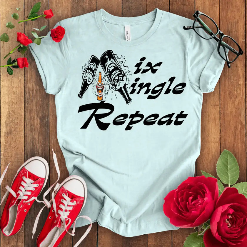 Mix Mingle Repeat Wine T-shirt - STYLISHOUR