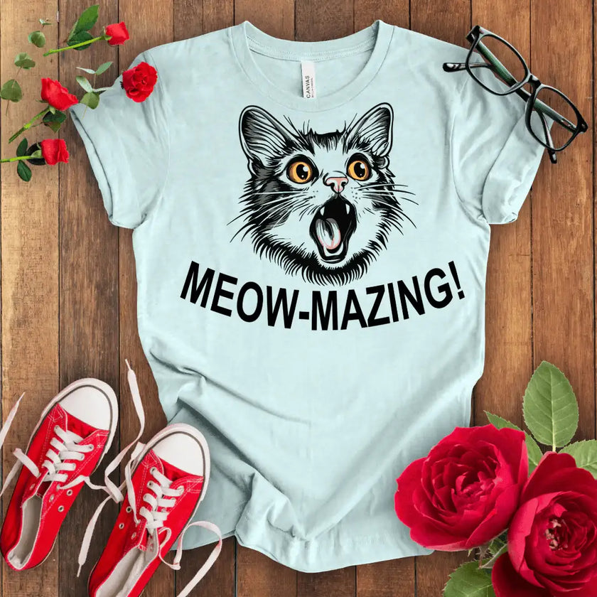 Meow Cat Tee - Purr-fectly Amazing - STYLISHOUR