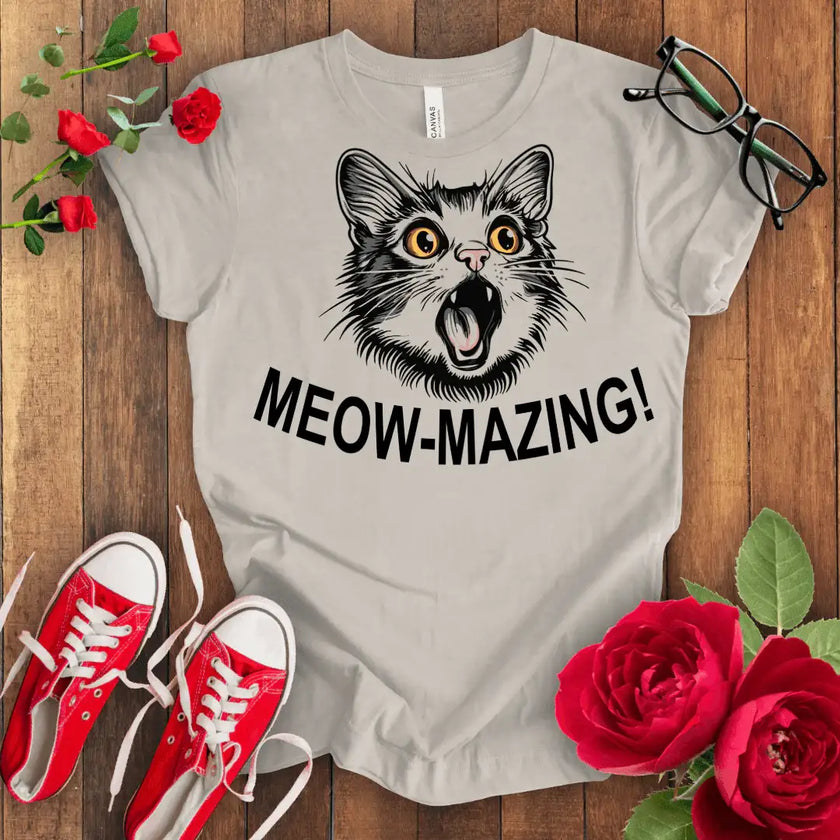 Meow Cat Tee - Purr-fectly Amazing - STYLISHOUR