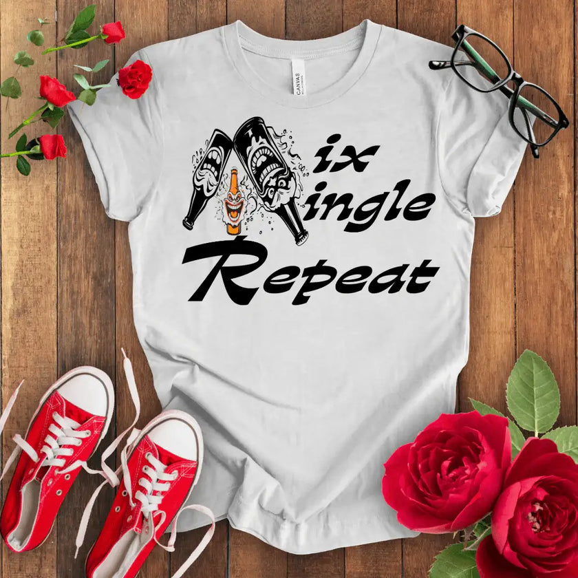 Mix Mingle Repeat Wine T-shirt - STYLISHOUR