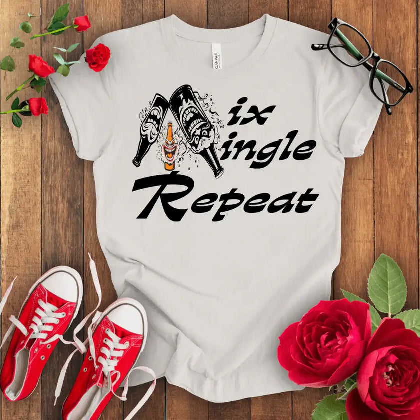 Mix Mingle Repeat Wine T-shirt - STYLISHOUR