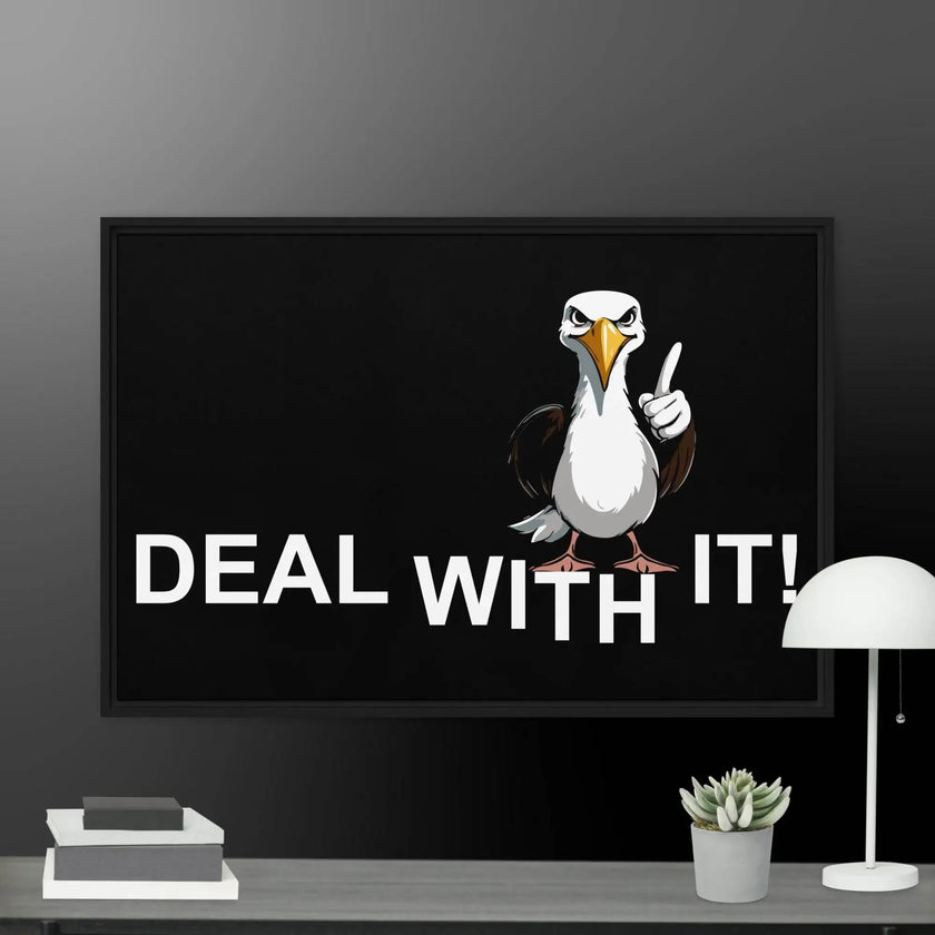 Deal with it Duck Framed canvas - STYLISHOUR