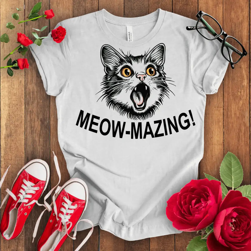 Meow Cat Tee - Purr-fectly Amazing - STYLISHOUR