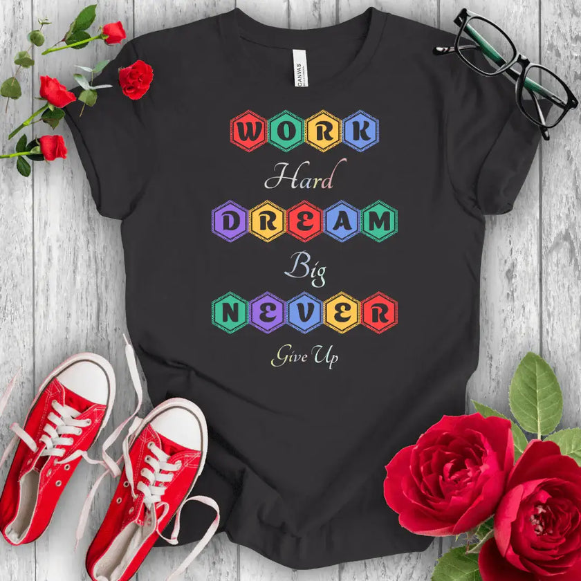 Dream Big Tee: Hustle & Heart T-shirt - STYLISHOUR