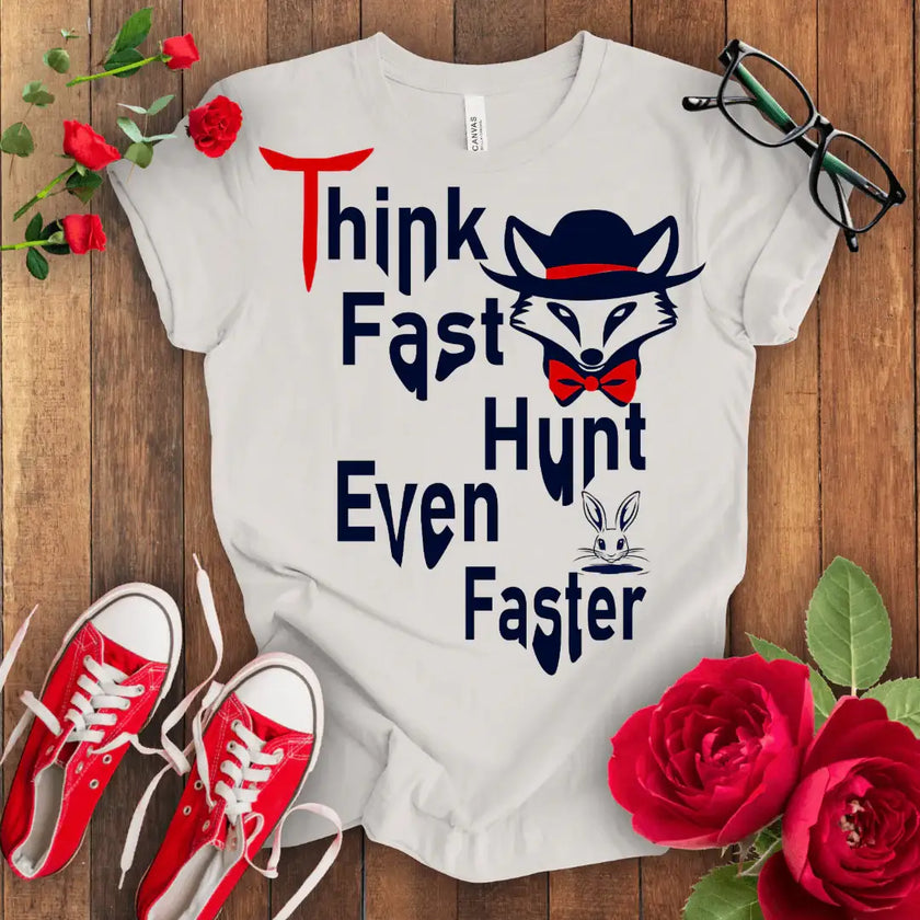 Think Fast Hunt Even Faster T-shirt - STYLISHOUR