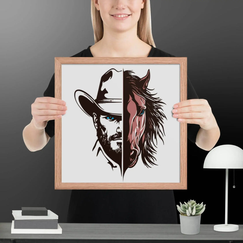 Western Whinny – Fusion of Horse Cowboy Poster - STYLISHOUR