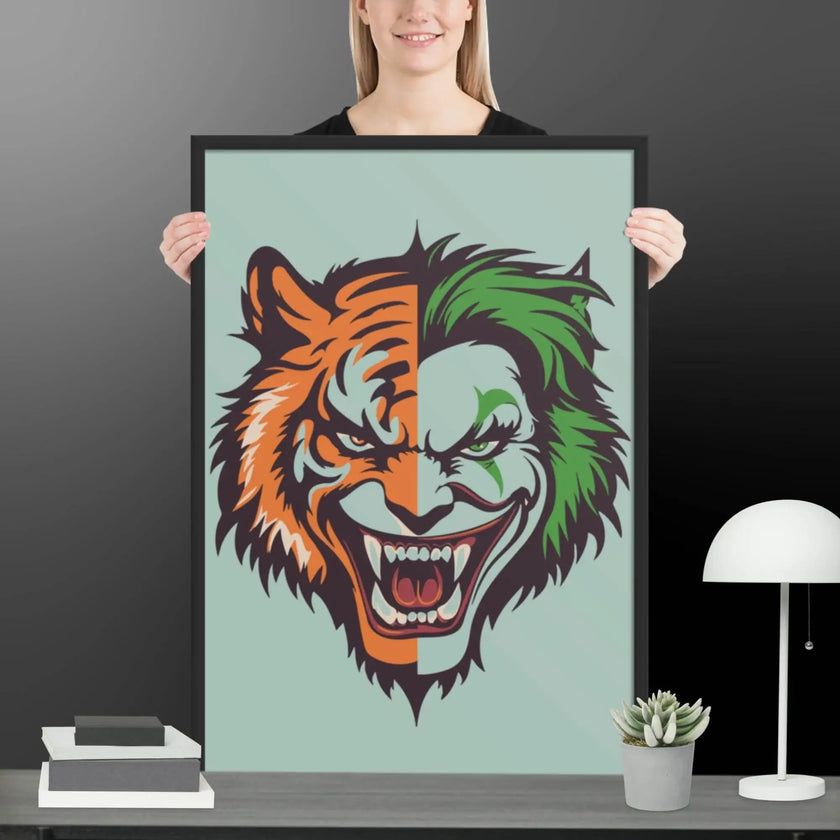 Savage Smile – Joker-Lion Fusion Framed poster - STYLISHOUR