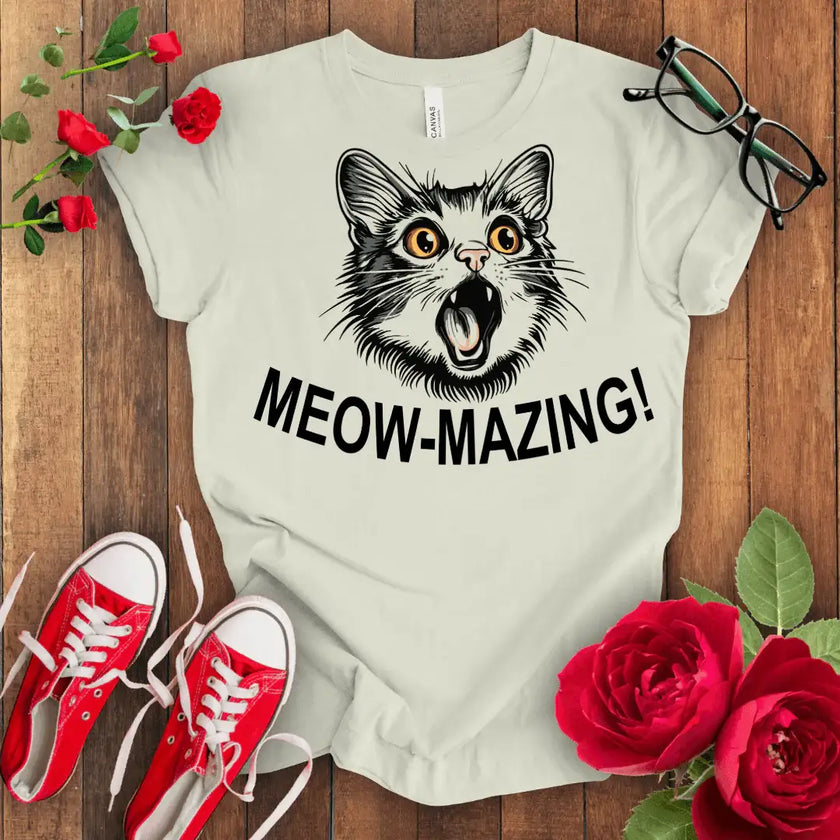 Meow Cat Tee - Purr-fectly Amazing - STYLISHOUR