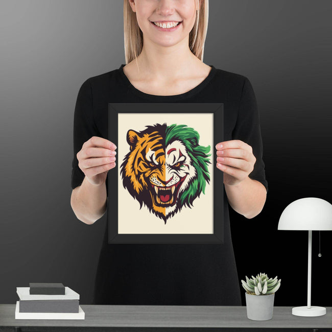 Roaring Madness – Joker Lion Fusion Art Print - STYLISHOUR