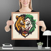Roaring Madness – Joker Lion Fusion Art Print - STYLISHOUR