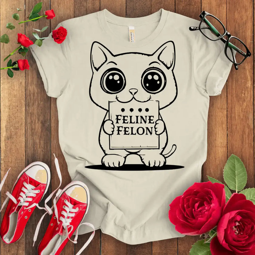 Feline Felon Kitten T-shirt - STYLISHOUR