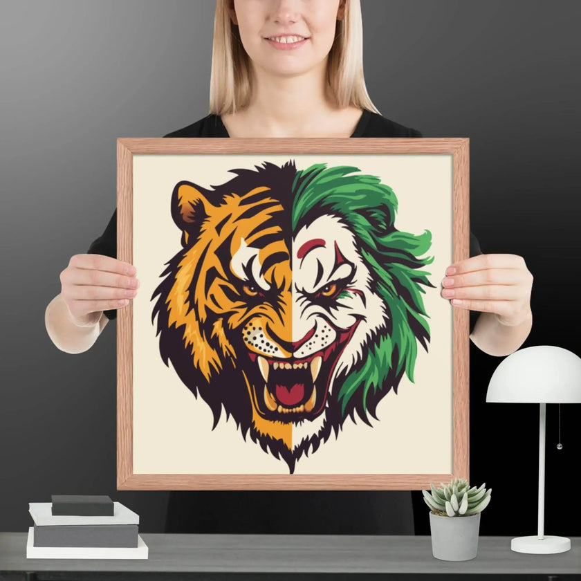 Roaring Madness – Joker Lion Fusion Art Print - STYLISHOUR