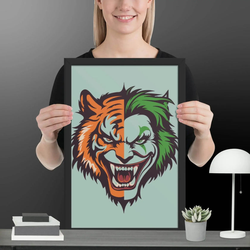 Savage Smile – Joker-Lion Fusion Framed poster - STYLISHOUR