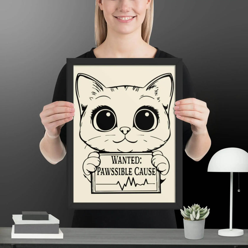 Wanted Kitty Framed matte paper poster - STYLISHOUR