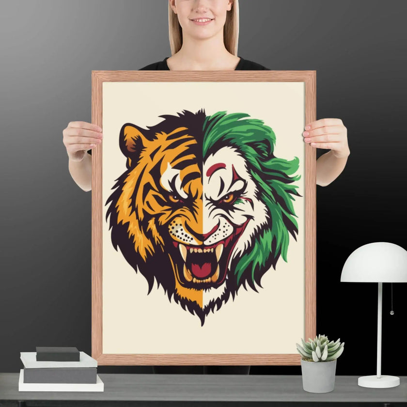 Roaring Madness – Joker Lion Fusion Art Print - STYLISHOUR