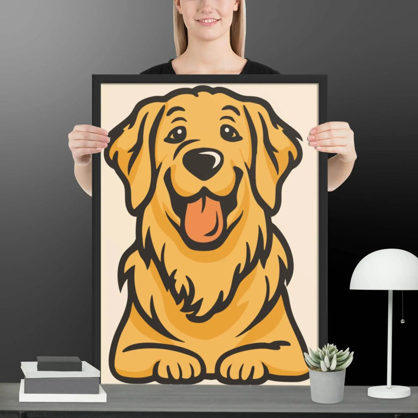 Golden Dog Framed matte paper poster - STYLISHOUR