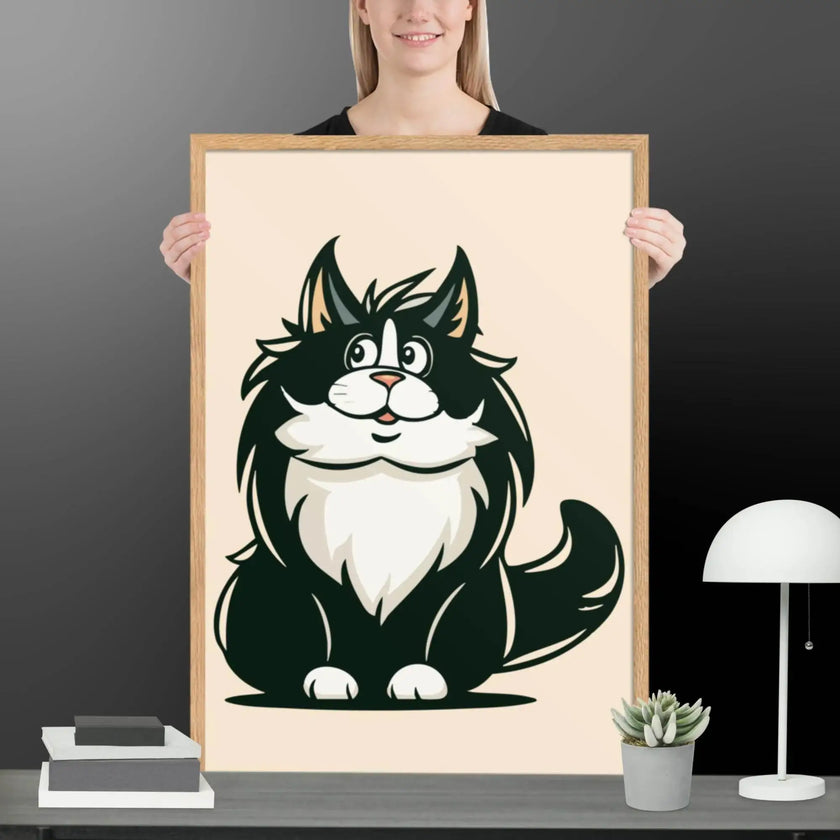 Cute Cat Illustration Framed poster - STYLISHOUR