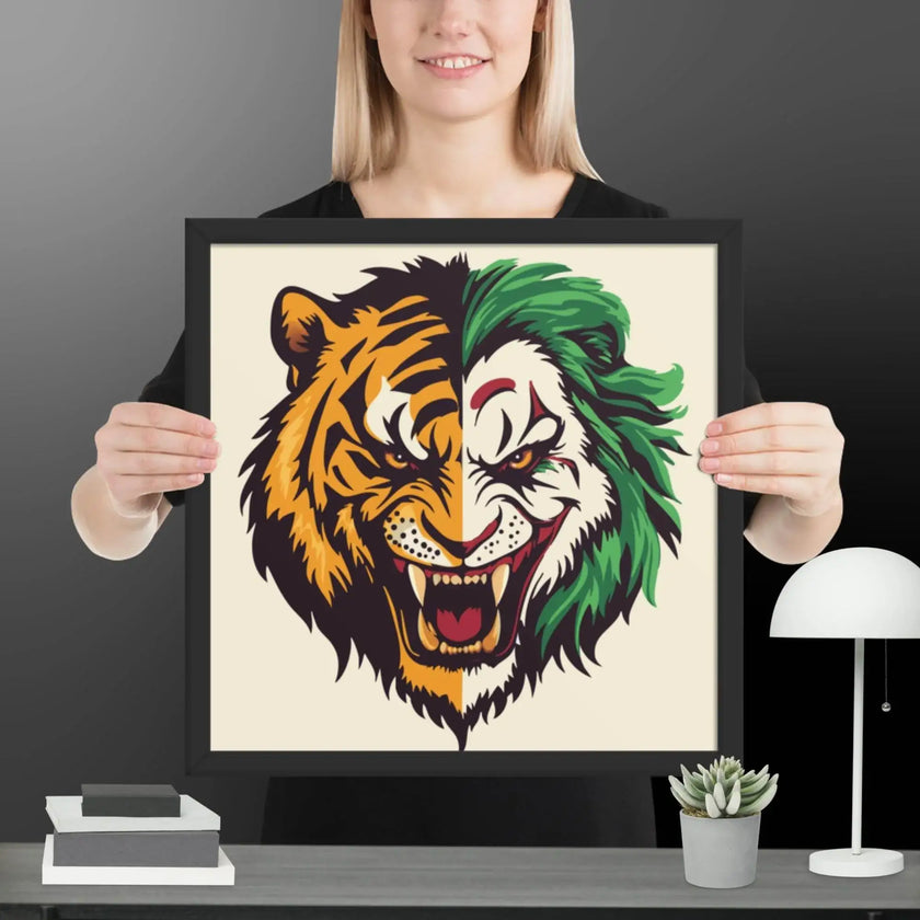 Roaring Madness – Joker Lion Fusion Art Print - STYLISHOUR