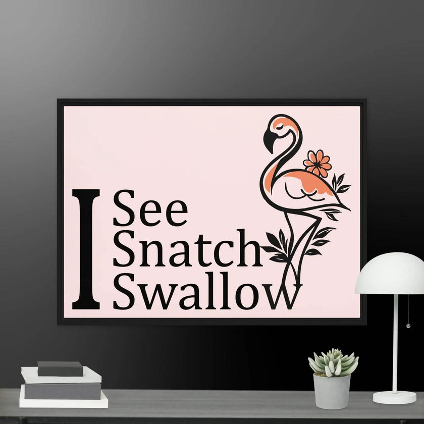 I See Flamingo Framed canvas - STYLISHOUR