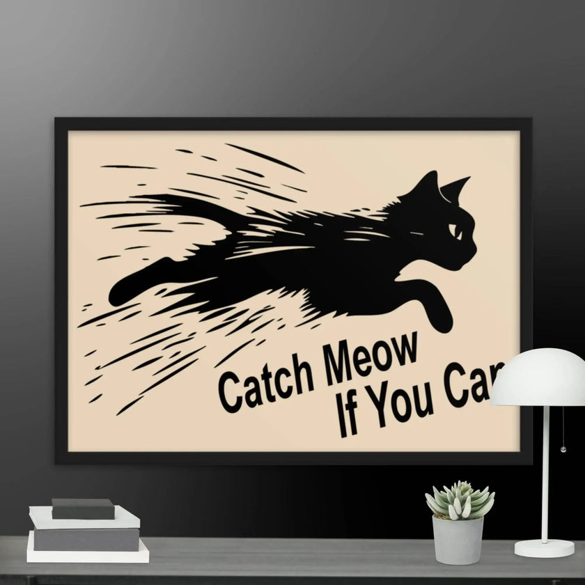 Jumping Cat Framed matte paper poster - STYLISHOUR