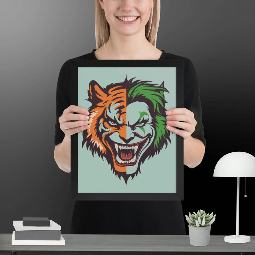 Savage Smile – Joker-Lion Fusion Framed poster - STYLISHOUR