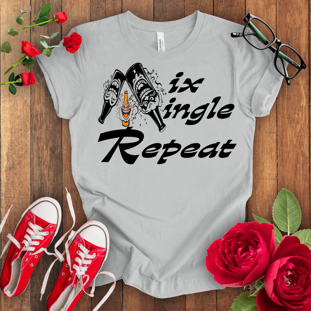Mix Mingle Repeat Wine T-shirt - STYLISHOUR