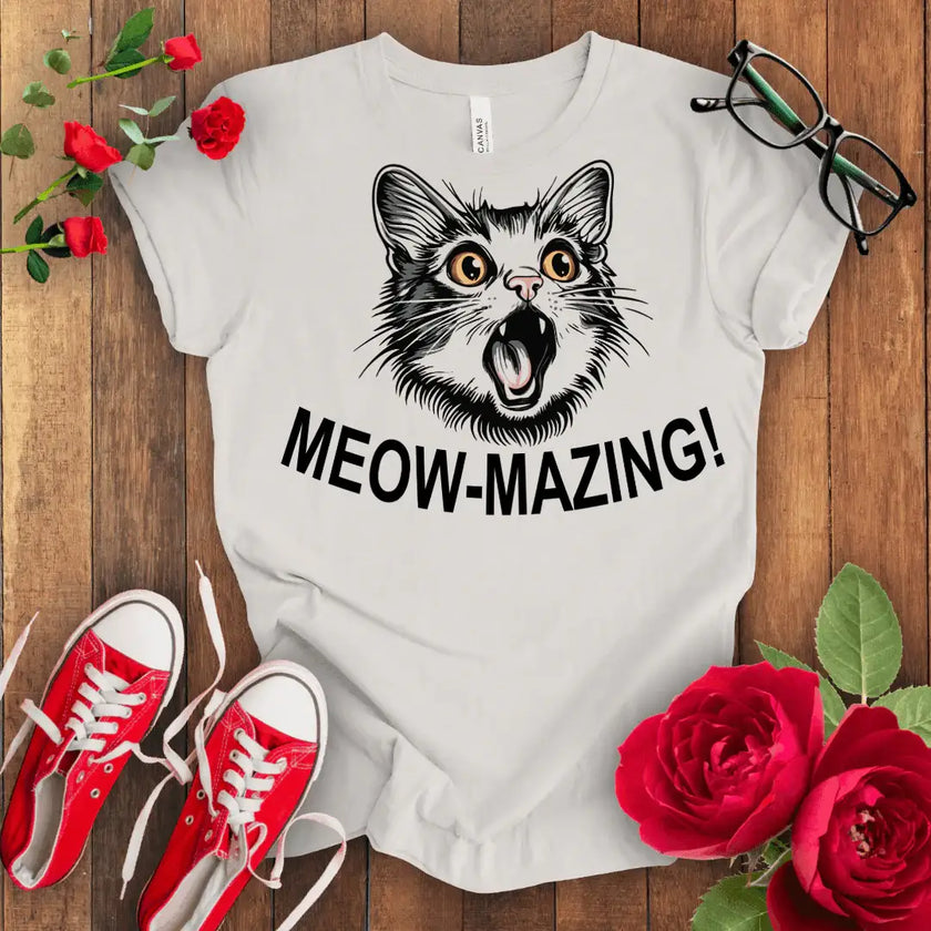Meow Cat Tee - Purr-fectly Amazing - STYLISHOUR