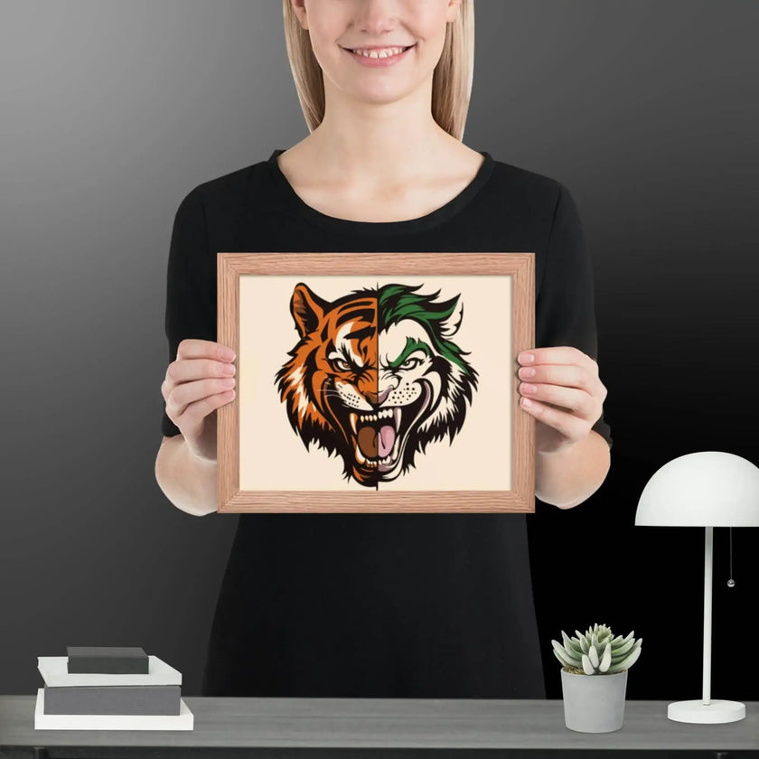 Roaring Madness – Joker Lion Fusion Art Framed poster - STYLISHOUR
