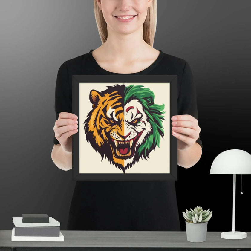 Roaring Madness – Joker Lion Fusion Art Print - STYLISHOUR