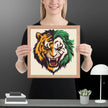 Roaring Madness – Joker Lion Fusion Art Print - STYLISHOUR