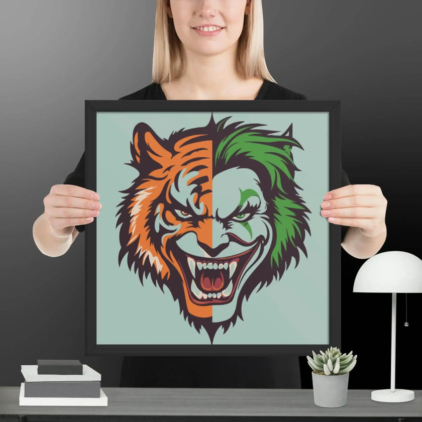 Savage Smile – Joker-Lion Fusion Framed poster - STYLISHOUR