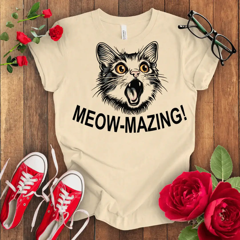 Meow Cat Tee - Purr-fectly Amazing - STYLISHOUR