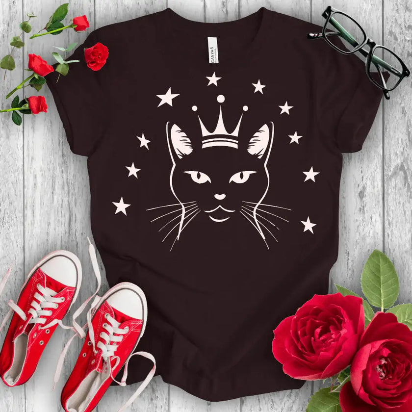 Crowned Kitty Tee - Rule the Catwalk in Style - STYLISHOUR