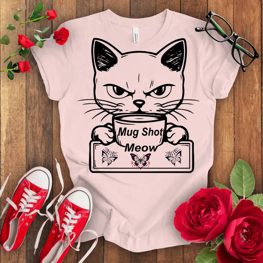 Meow Mug T-shirt - Paws-itively purrfect attire! - STYLISHOUR