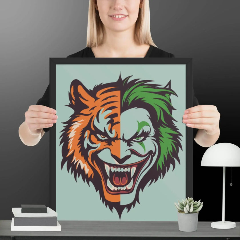 Savage Smile – Joker-Lion Fusion Framed poster - STYLISHOUR