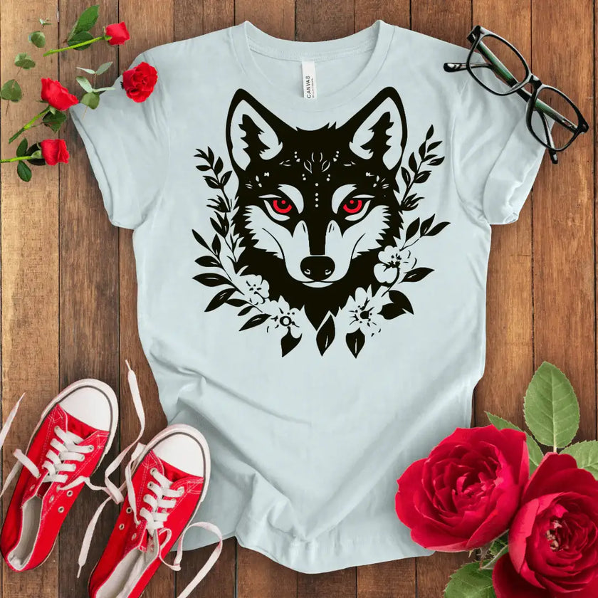 Red Wolf Eye Tee - Fearless Style - STYLISHOUR